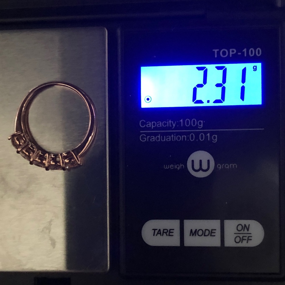 Estate Rose Gold 925 CZ Women's size 7 Ring 2.31g - Picture 7 of 9